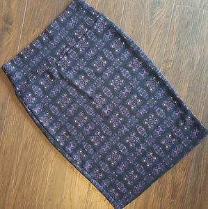 LuLaRoe Cassie Pencil Skirt Black and Purple Sz S